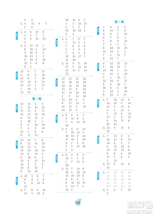 江苏人民出版社2022小学数学计算高手一年级下册RMJY人教版答案