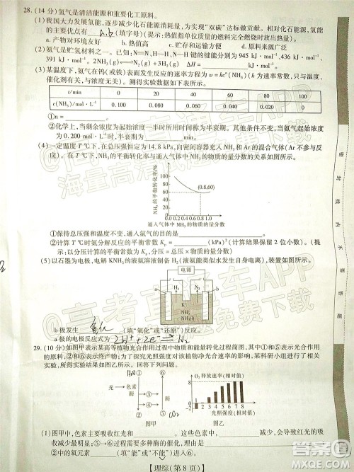 智慧上进2021-2022学年高三一轮复习验收考试理科综合试题及答案