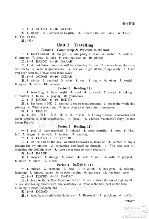 江苏凤凰美术出版社2022课堂追踪八年级英语下册译林版参考答案 江苏凤凰美术出版社2022课堂追踪八年级英语下册译林版参考答案