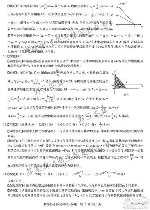 2022届华大新高考联盟高三下学期开学考试收心卷物理试题及答案