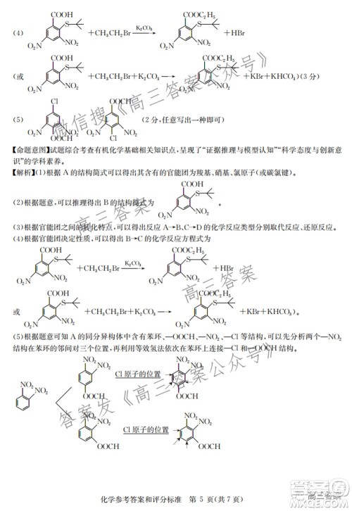 2022届华大新高考联盟高三下学期开学考试收心卷化学试题及答案