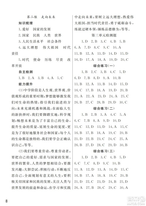 武汉出版社2022智慧学习天天向上课堂作业九年级道德与法治下册人教版答案 武汉出版社2022智慧学习天天向上课堂作业九年级道德与法治下册人教版答案