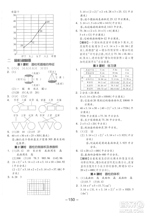 开明出版社2022全品学练考六年级数学下册苏教版参考答案