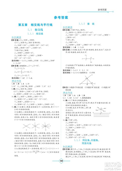 湖南教育出版社2022学法大视野七年级数学下册人教版答案 湖南教育出版社2022学法大视野七年级数学下册人教版答案