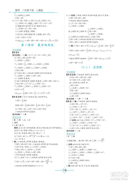 湖南教育出版社2022学法大视野八年级数学下册人教版答案