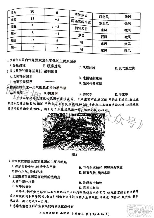 百师联盟2022届高三开年摸底联考全国卷1文科综合试题及答案 百师联盟2022届高三开年摸底联考全国卷1文科综合试题及答案
