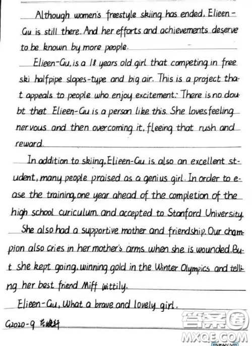 My favorite athlete in 2022  Olympic Games英语作文范文5篇