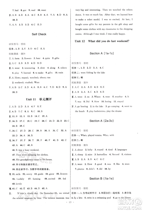 人民教育出版社2022初中同步测控优化设计七年级英语下册人教版参考答案 人民教育出版社2022初中同步测控优化设计七年级英语下册人教版参考答案