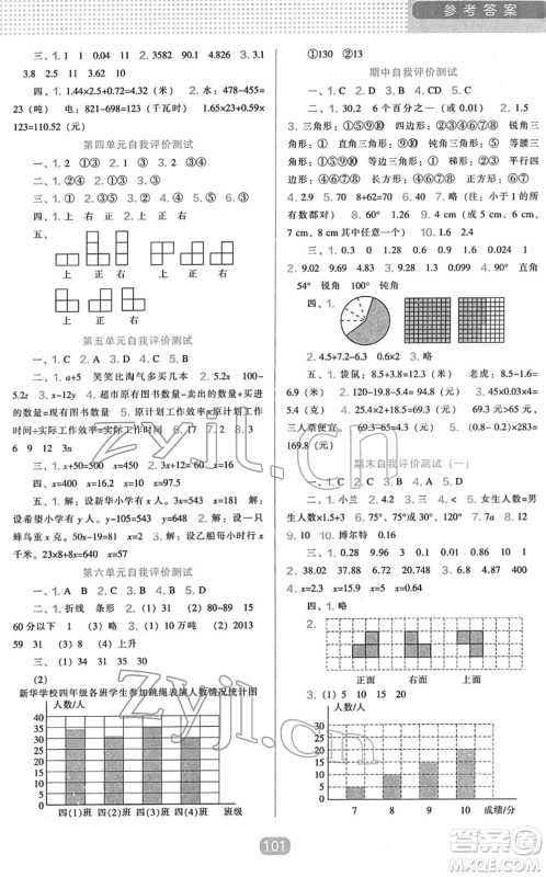 辽海出版社2022新课程能力培养四年级数学下册北师大版答案 辽海出版社2022新课程能力培养四年级数学下册北师大版答案