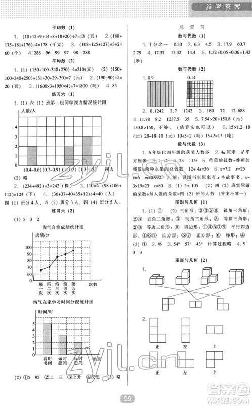 辽海出版社2022新课程能力培养四年级数学下册北师大版答案