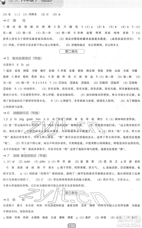 辽海出版社2022新课程能力培养六年级语文下册人教版答案 辽海出版社2022新课程能力培养六年级语文下册人教版答案