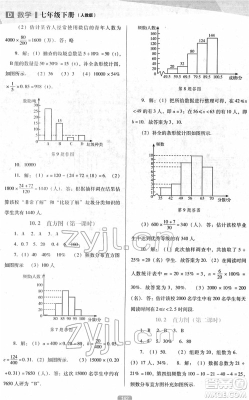 辽海出版社2022新课程数学能力培养七年级下册人教版D版大连专用答案