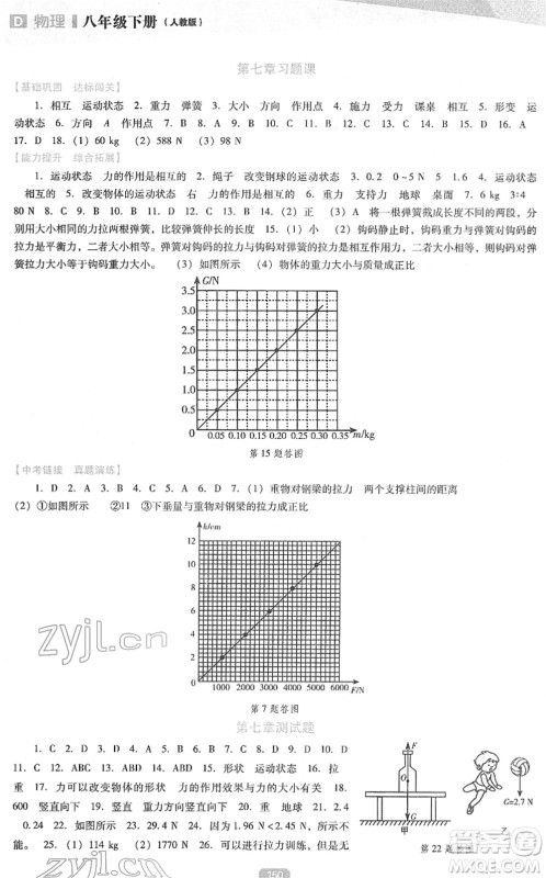 辽海出版社2022新课程物理能力培养八年级下册人教版D版大连专用答案