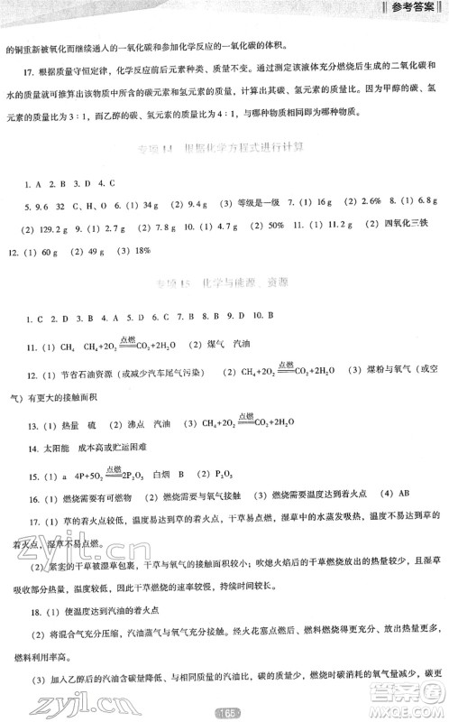 辽海出版社2022新课程化学能力培养九年级下册人教版D版大连专用答案