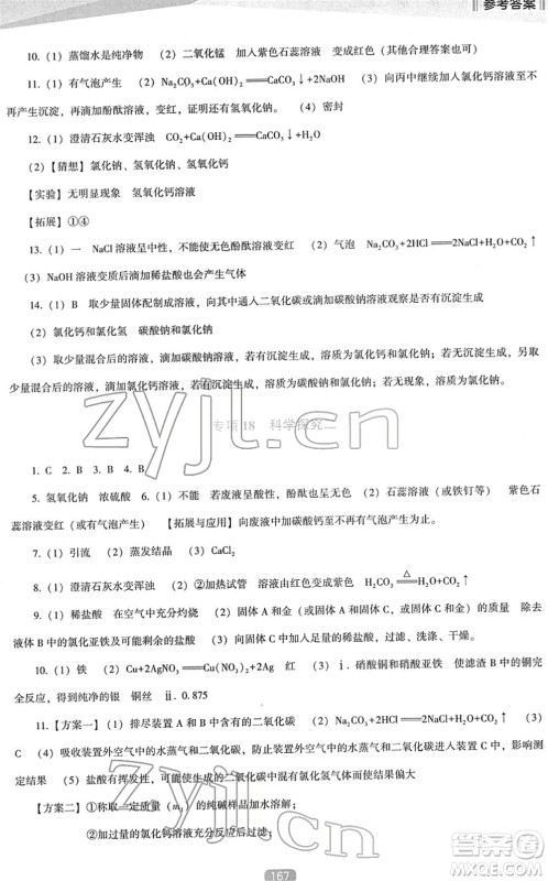 辽海出版社2022新课程化学能力培养九年级下册人教版D版大连专用答案