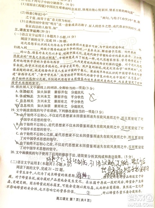 茂名市五校联盟2022届高三第三次联考试题语文试题及答案 茂名市五校联盟2022届高三第三次联考试题语文试题及答案