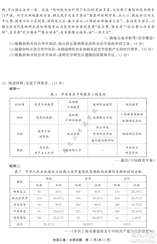 衡中同卷2022届全国高三第二次学业质量联合检测乙卷文综试题及答案 衡中同卷2022届全国高三第二次学业质量联合检测乙卷文综试题及答案