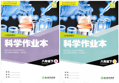 浙江教育出版社2022科学作业本八年级下册ZH浙教版AB本答案