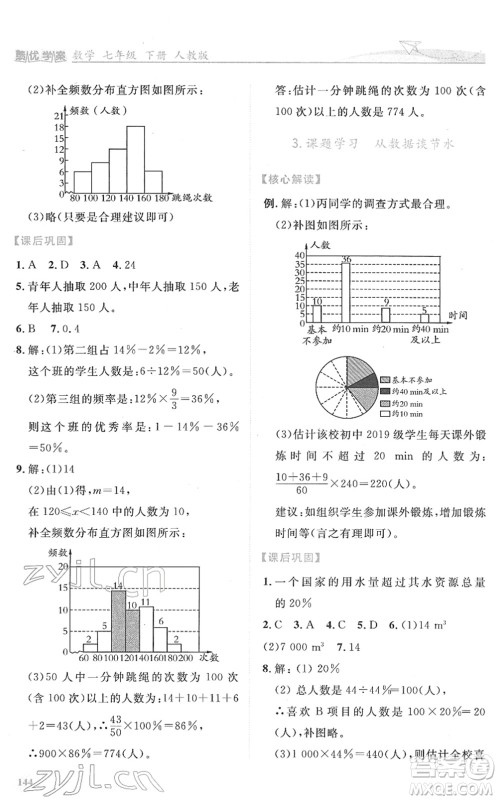 人民教育出版社2022绩优学案七年级数学下册人教版答案