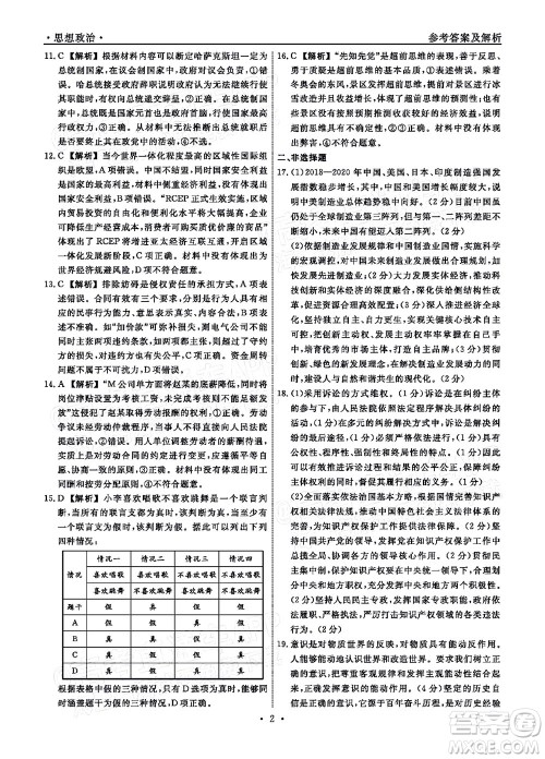 辽宁省名校联盟2022届高三3月份联合考试思想政治试题及答案