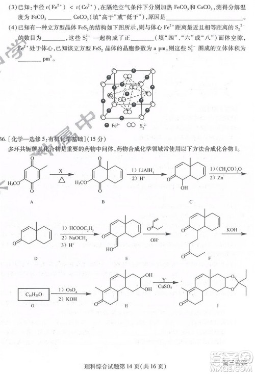 2022届东北三省三校高三第一次联合模拟考试理科综合试题及答案