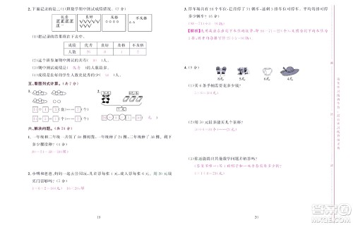 北京联合出版社公司2022状元新期末数学二年级下RJ人教版答案