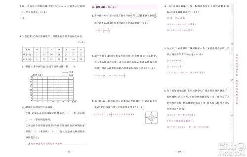 北京联合出版社公司2022状元新期末数学五年级下SJ苏教版答案