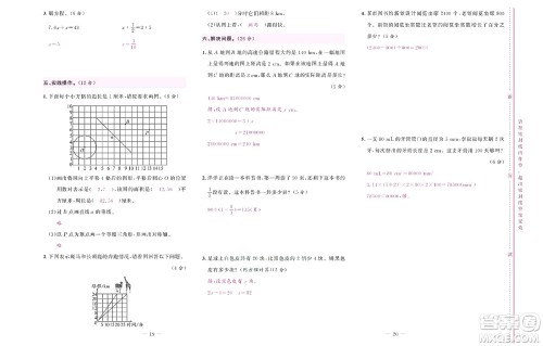 北京联合出版社公司2022状元新期末数学六年级下RJ人教版答案