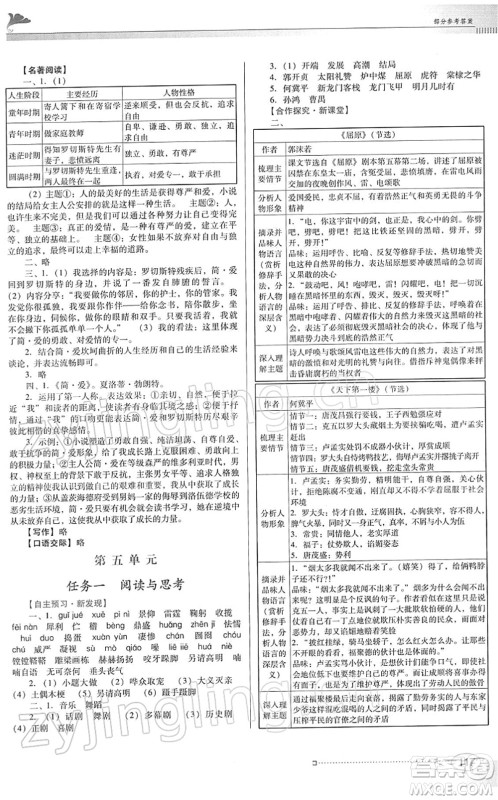 广东教育出版社2022南方新课堂金牌学案九年级语文下册人教版答案