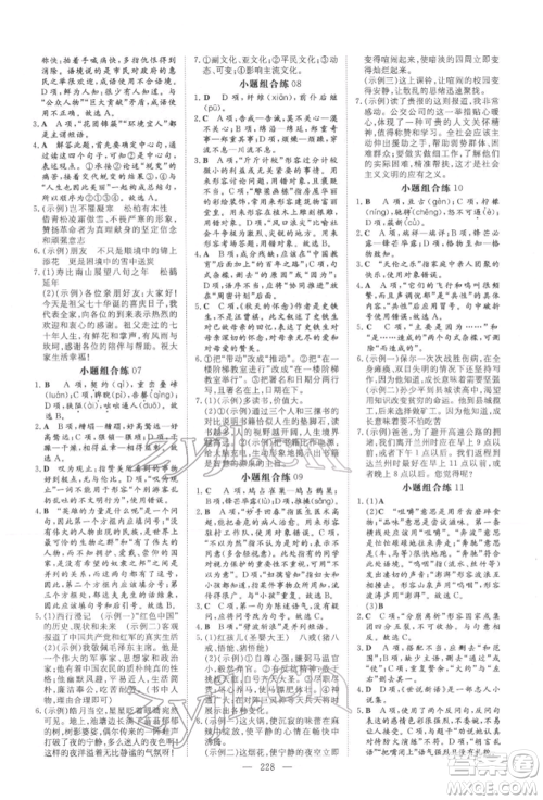 陕西人民教育出版社2022中考总复习导与练语文人教版参考答案