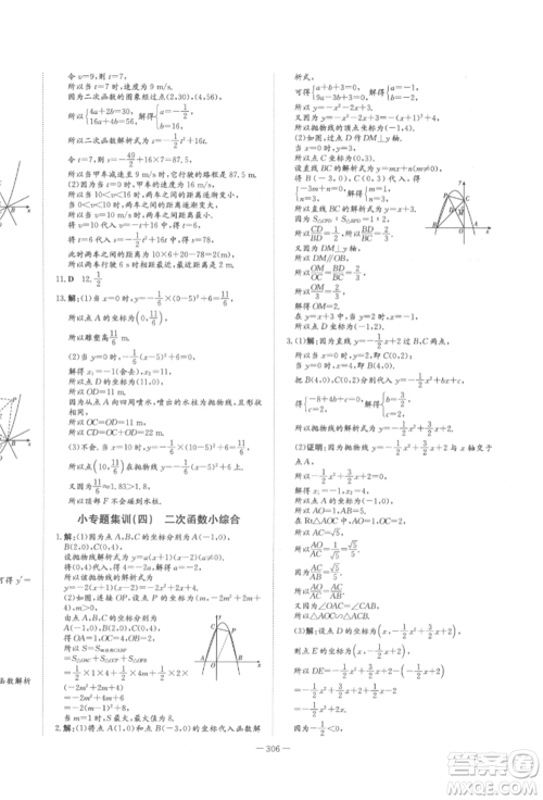 陕西人民教育出版社2022中考总复习导与练数学人教版参考答案