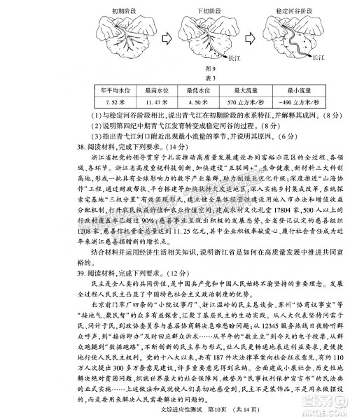 2022年河南省普通高中毕业班高考适应性考试文科综合能力测试试卷及答案