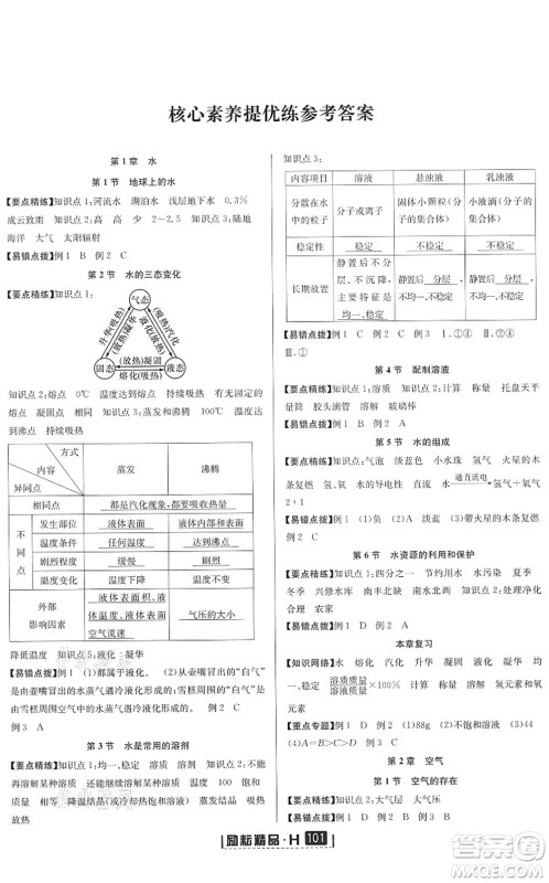 延边人民出版社2022励耘新同步七年级科学下册AB本华师大版答案 延边人民出版社2022励耘新同步七年级科学下册AB本华师大版答案
