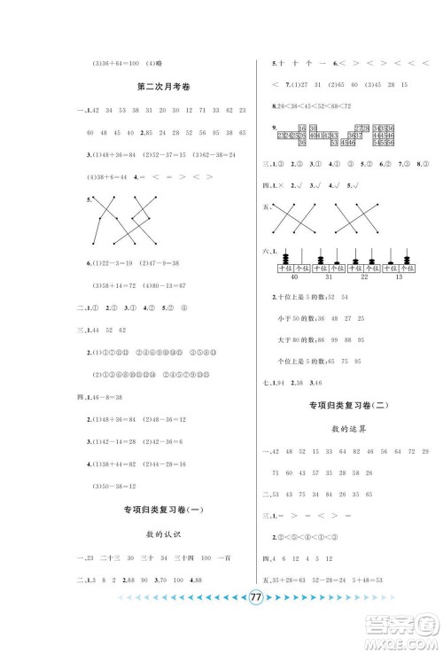 吉林出版集团股份有限公司2022优卷总动员数学一年级下册北师版答案 吉林出版集团股份有限公司2022优卷总动员数学一年级下册北师版答案