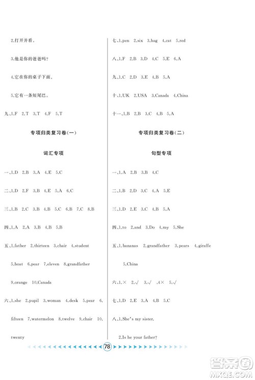 吉林出版集团股份有限公司2022优卷总动员英语三年级下册人教版答案