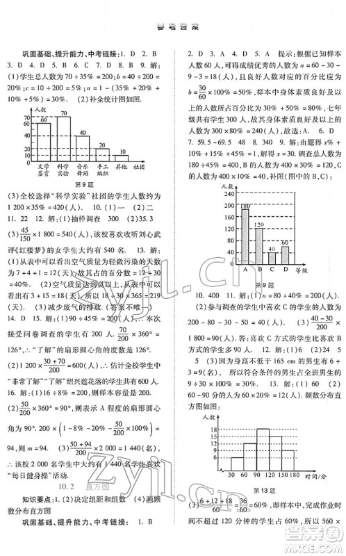 河北人民出版社2022同步训练七年级数学下册人教版答案