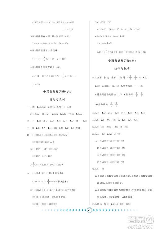 吉林出版集团股份有限公司2022优卷总动员数学六年级下册青岛版答案