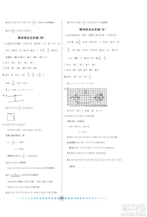 吉林出版集团股份有限公司2022优卷总动员数学六年级下册人教版答案