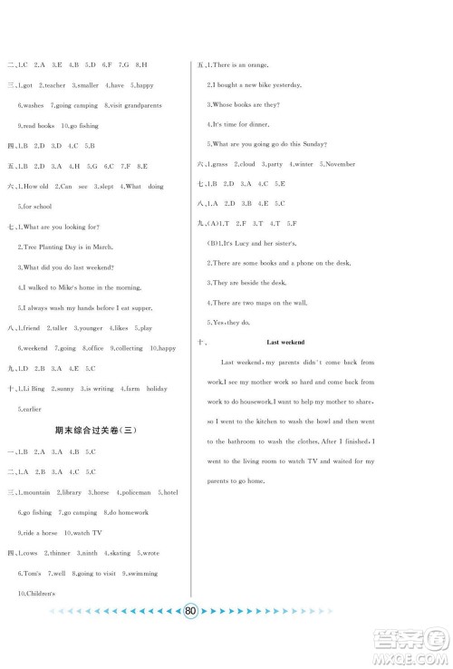 吉林出版集团股份有限公司2022优卷总动员英语六年级下册人教版答案