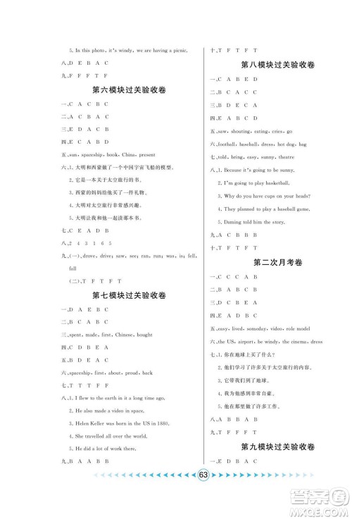 吉林出版集团股份有限公司2022优卷总动员英语六年级下册外研版答案