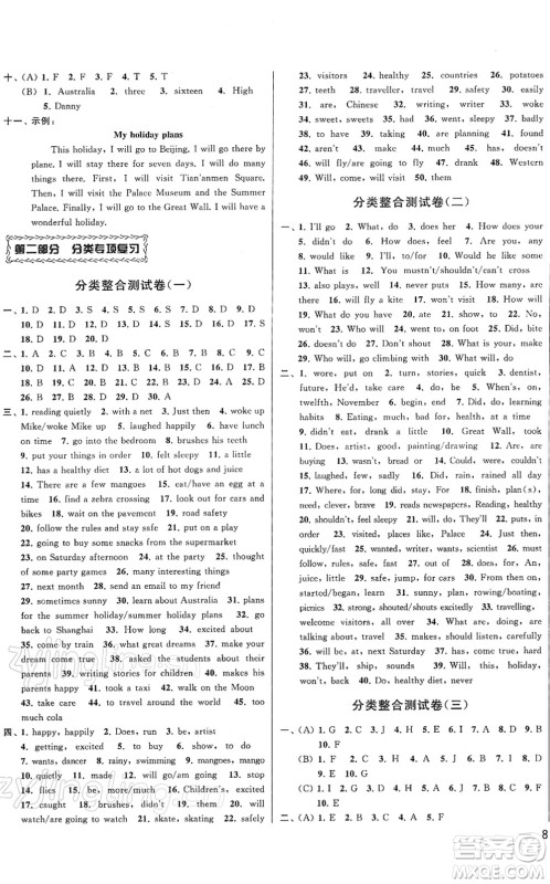 云南美术出版社2022同步跟踪全程检测六年级英语下册译林版答案