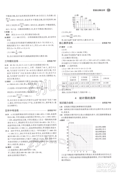 教育科学出版社2022年5年中考3年模拟六年级数学下册鲁教版山东专版参考答案