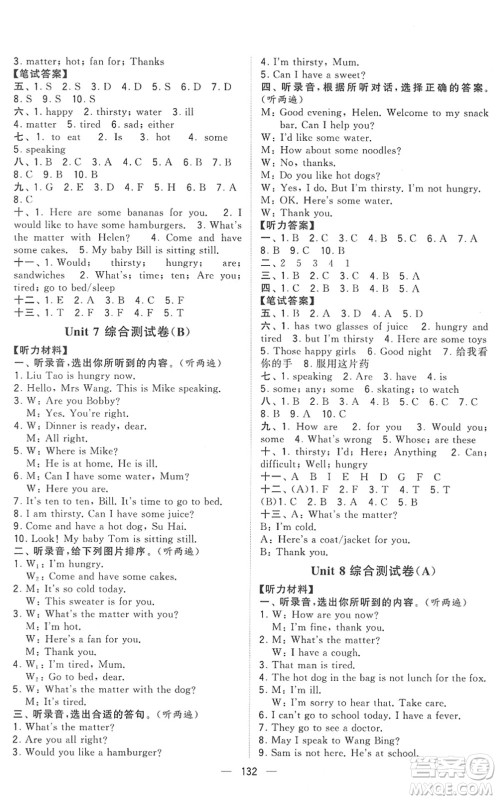 宁夏人民教育出版社2022学霸提优大试卷四年级英语下册江苏国标版答案