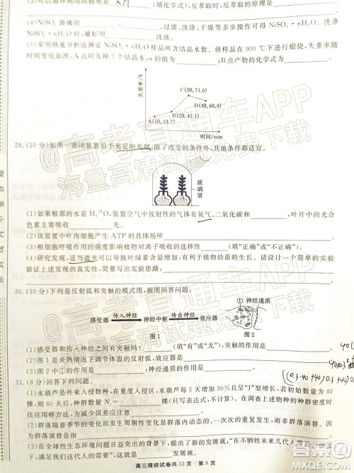 铜仁市2021-2022学年度高三第二次模拟考试理科综合试题及答案 铜仁市2021-2022学年度高三第二次模拟考试理科综合试题及答案