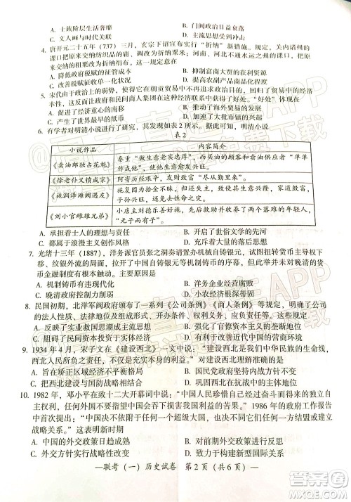 衡阳2022届高中毕业班联考一历史试题及答案 衡阳2022届高中毕业班联考一历史试题及答案