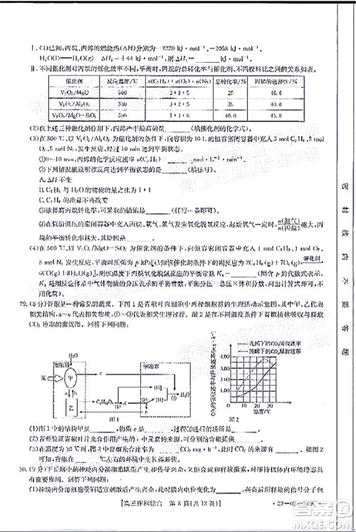 榆林市2021-2022年度高三第二次模拟考试理科综合试题及答案