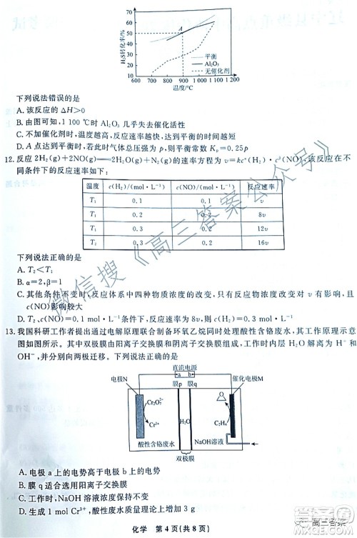 辽宁县级重点高中协作体2022届高三一模考试化学试题及答案 辽宁县级重点高中协作体2022届高三一模考试化学试题及答案