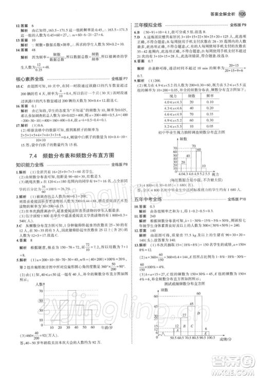 首都师范大学出版社2022年5年中考3年模拟八年级数学下册苏科版参考答案