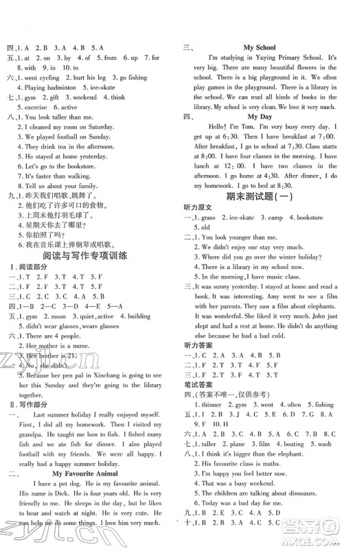 济南出版社2022黄冈360度定制密卷六年级英语下册PEP版湖南专版答案 济南出版社2022黄冈360度定制密卷六年级英语下册PEP版湖南专版答案