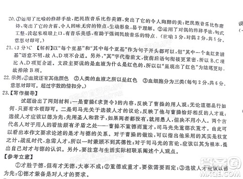 湛江市2022年普通高考测试一语文试题及答案 湛江市2022年普通高考测试一语文试题及答案
